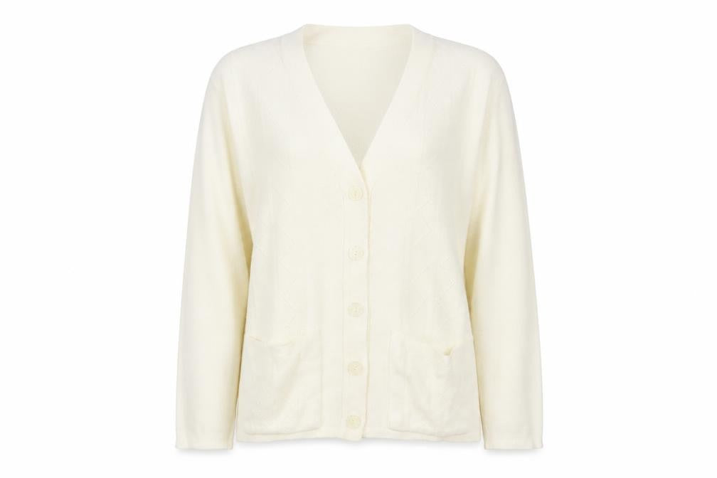 In Stitches Womens Ivory   Cardigan Jumper Size L