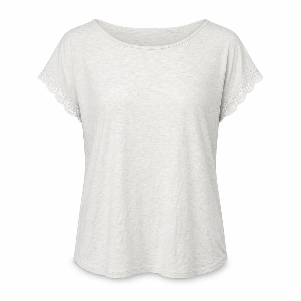 Front view of F&F women’s grey top pyjama top, size UK 8