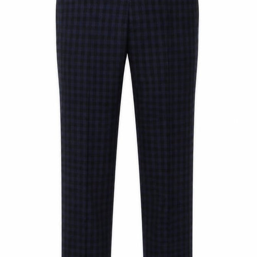 Harry Brown Mens Blue Plaid  Dress Pants Trousers Size 30 in L31 in