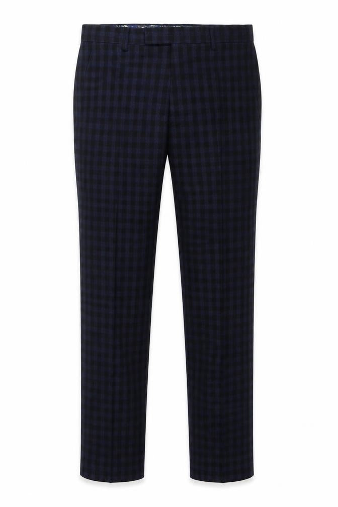 Harry Brown Mens Blue Plaid  Dress Pants Trousers Size 30 in L31 in