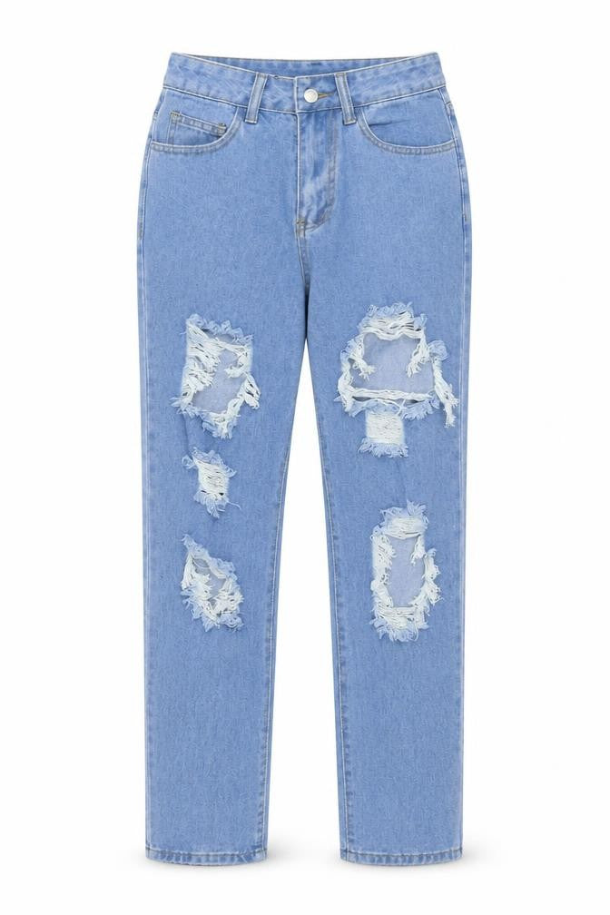 SheIn Womens Blue  Denim Straight Jeans Size S L25 in