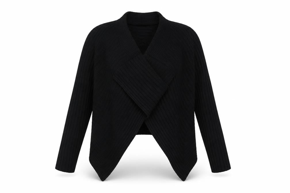 Front view of Preview women’s black cardigan jumper, size S
