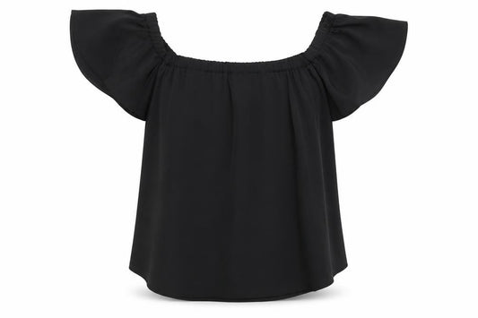 Front view of New Look women’s black basic t-shirt, size UK 6