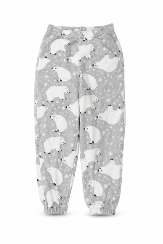 Front view of just like you girls’ grey sweatpants, size 8-9, years - polar bear