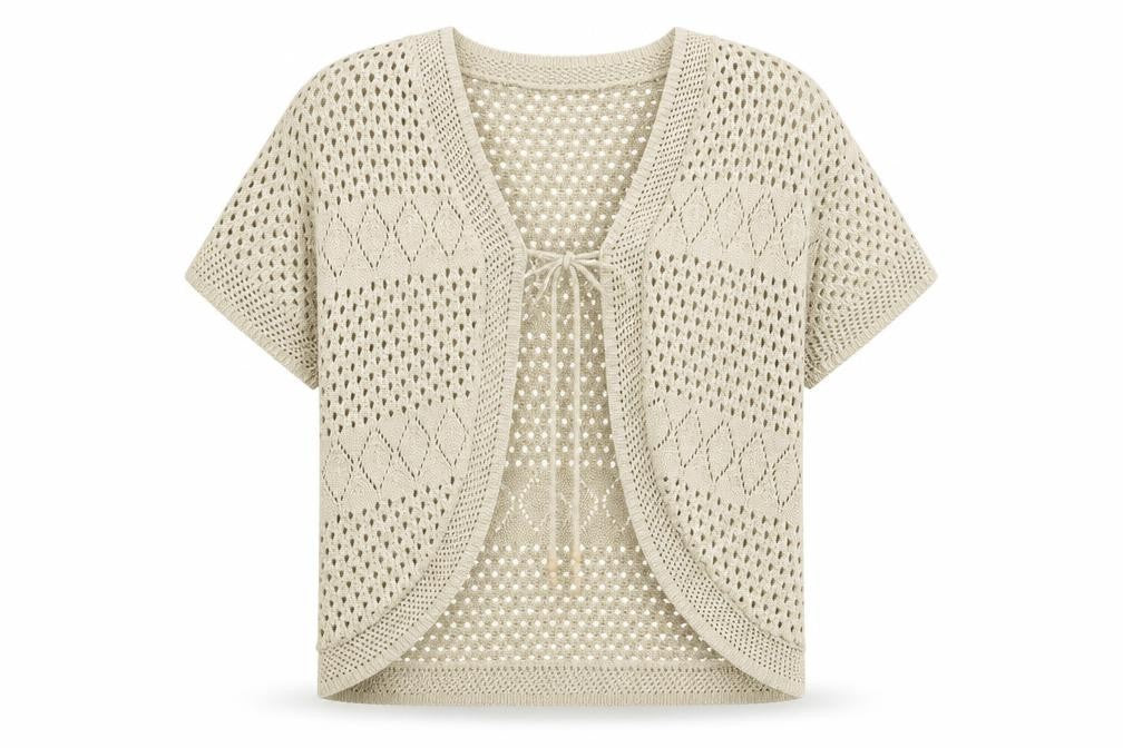 CHIC Womens Beige  Knit Jacket Coatigan Size M