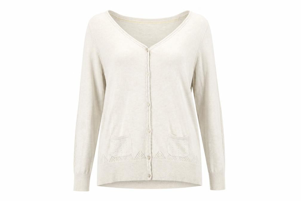 Preworn Womens Beige   Cardigan Jumper Size 16