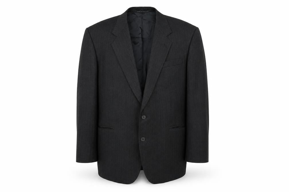 Preworn Mens Grey Striped  Jacket Suit Jacket Size 46