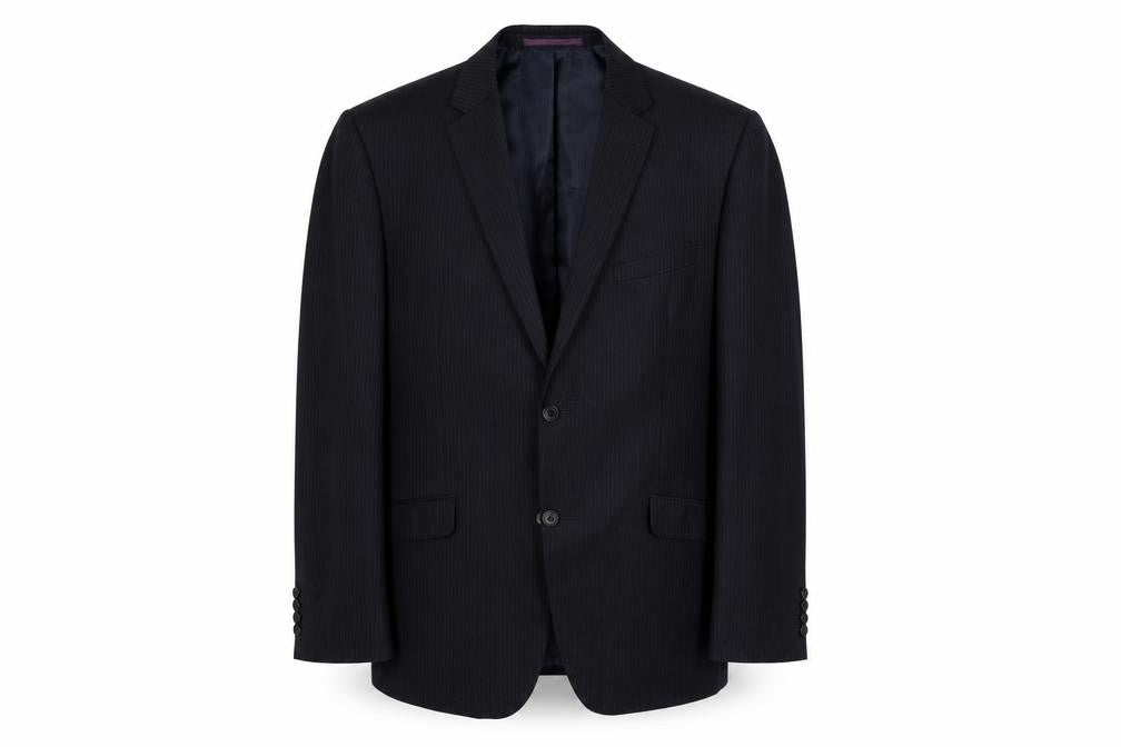 Front view of Next men’s blue striped jacket suit jacket, size 42