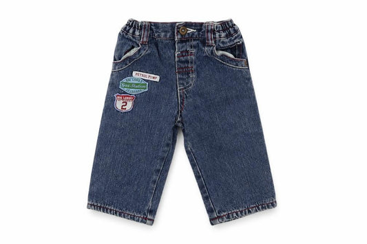 Front view of George Baby Blue Denim Jogger Jeans, size 0-3, Months