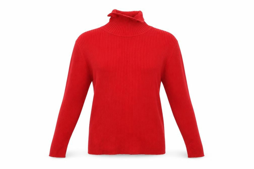 Front view of Next girls’ red knit jumper, size 12, years