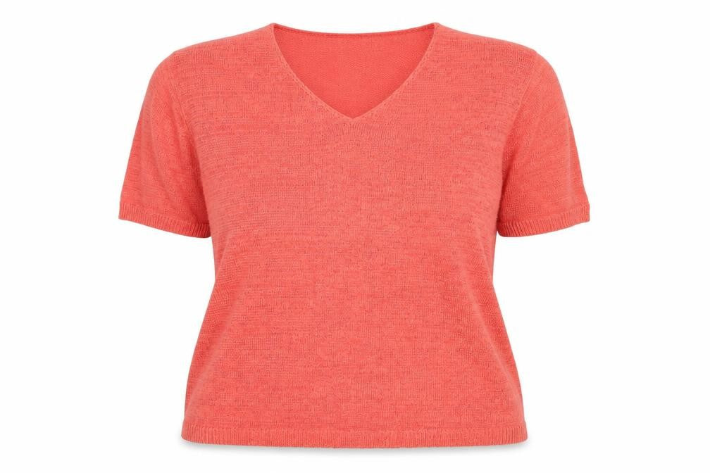 Front view of Berkertex women’s orange knit jumper, size UK 18