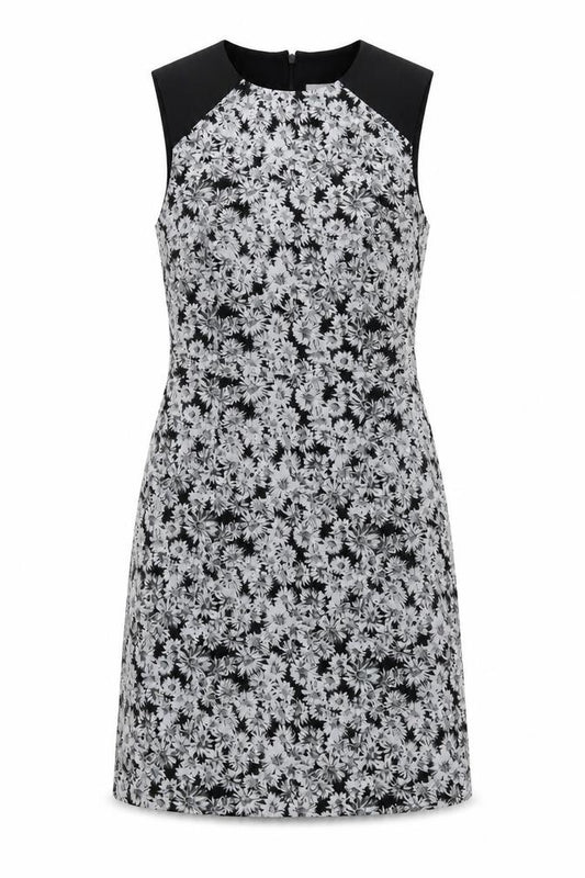 Front view of wearhouse women’s black gingham a-line, size UK 12