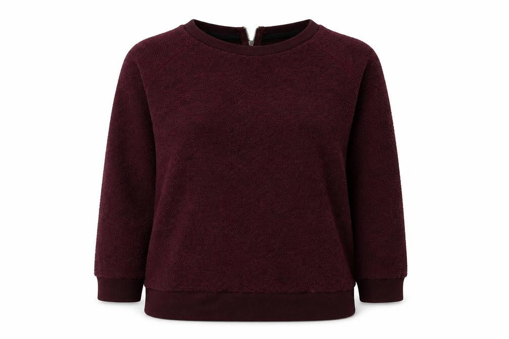 Front view of New Look women’s purple jumper, size UK 8