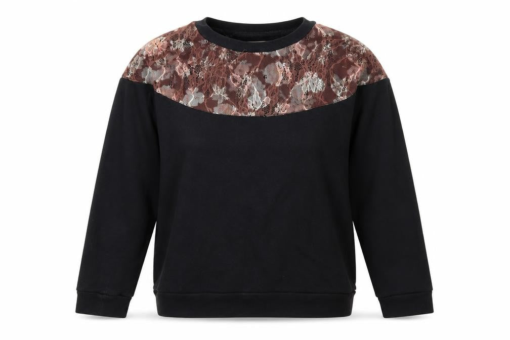 Front view of Pins & Needles women’s black floral jumper, size S