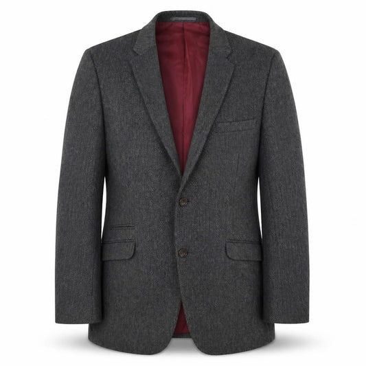 Front view of Dunnes men’s grey geometric jacket blazer, size 42