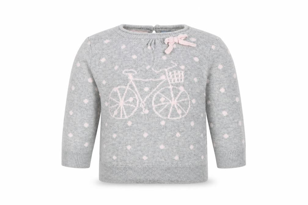 BabyGap Girls Grey Spotted  Pullover Jumper Size 0-3 Months  - Bike