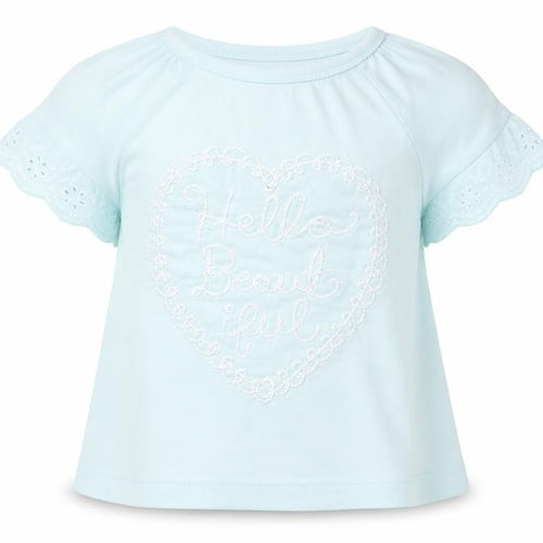 F&F Girls Blue Floral  Basic T-Shirt Size 0-3 Months