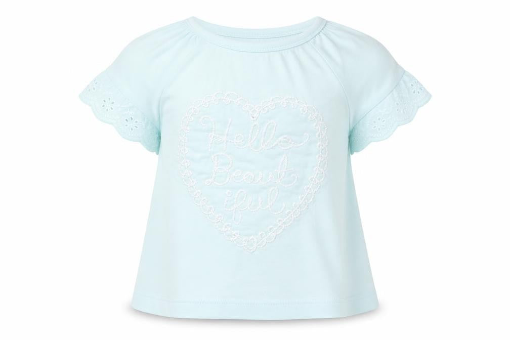 F&F Girls Blue Floral  Basic T-Shirt Size 0-3 Months