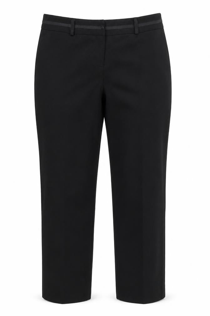 Front view of BHS women’s black trousers, size UK 14, 25.5-inch leg