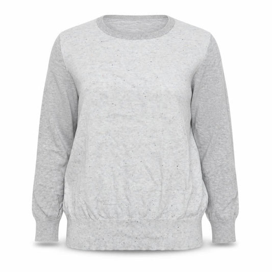 Front view of Warehouse women’s grey knit jumper, size UK 14