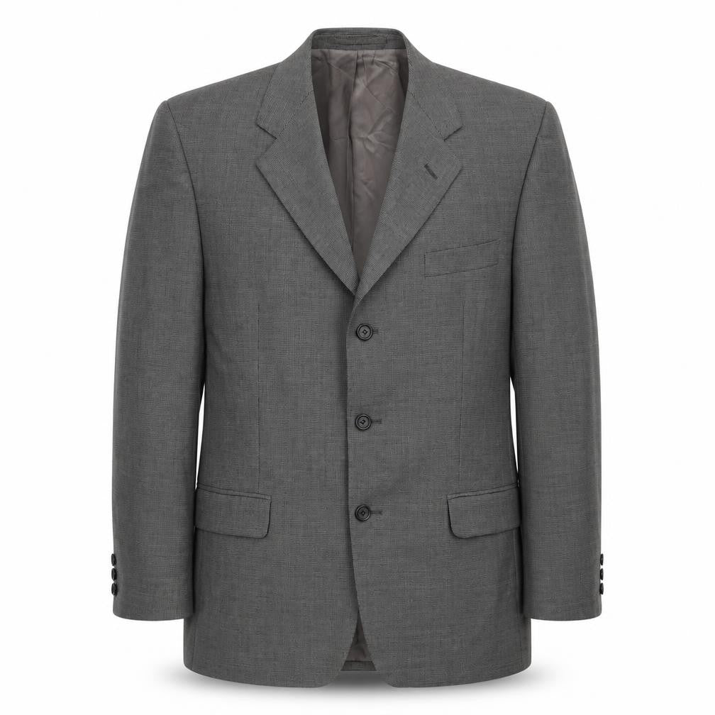 Front view of The Label men’s grey jacket suit jacket, size 42