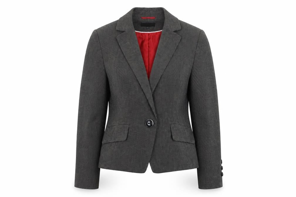 Front view of Marks & Spencer women’s grey jacket suit jacket, size UK 16