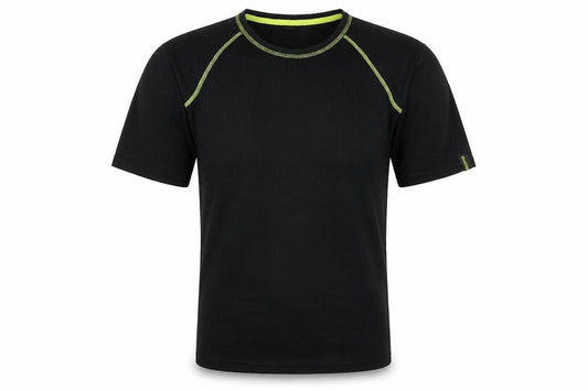 Front view of Workwear men’s black t-shirt, size M