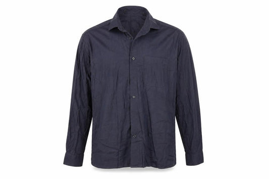 Front view of Preworn men’s blue dress shirt, size 42