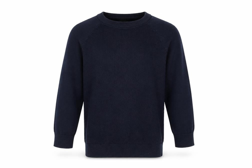 Front view of Primark boys’ blue jumper, size 5-6, years