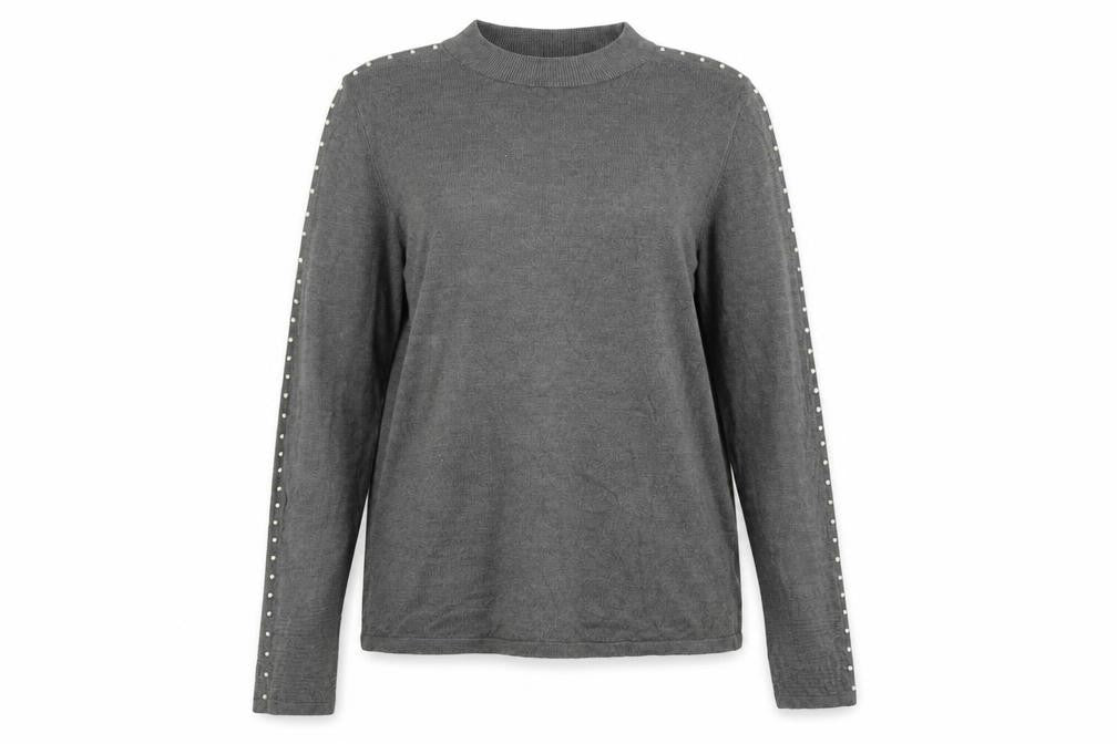 Front view of Marks & Spencer women’s grey jumper, size UK 16