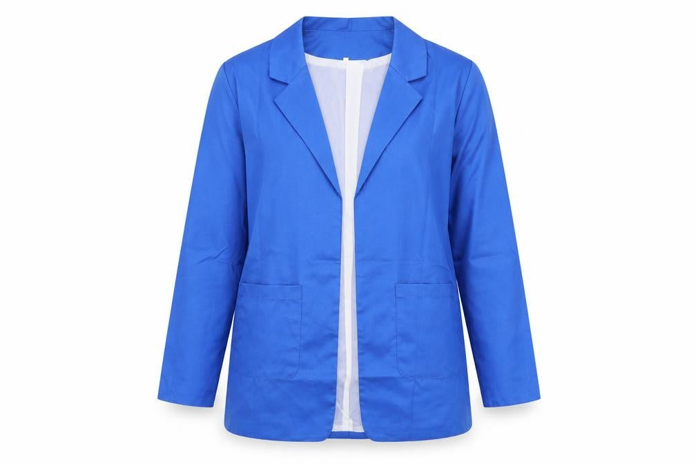 Front view of Preworn men’s blue jacket blazer, size L