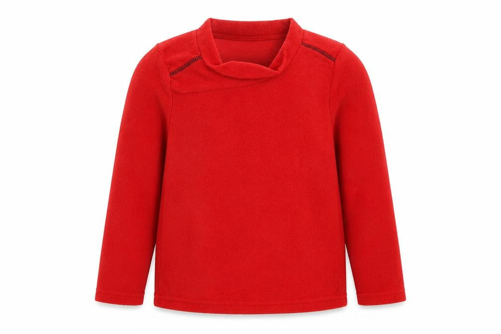 Front view of Decathlon boys’ red jumper, size 6, years