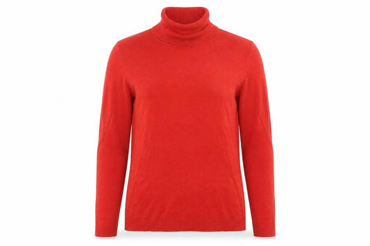 Front view of Matalan women’s red jumper, size UK 12