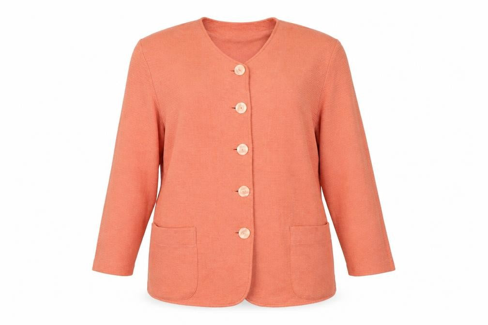 Front view of VivaKi women’s orange houndstooth a-line, size UK 14
