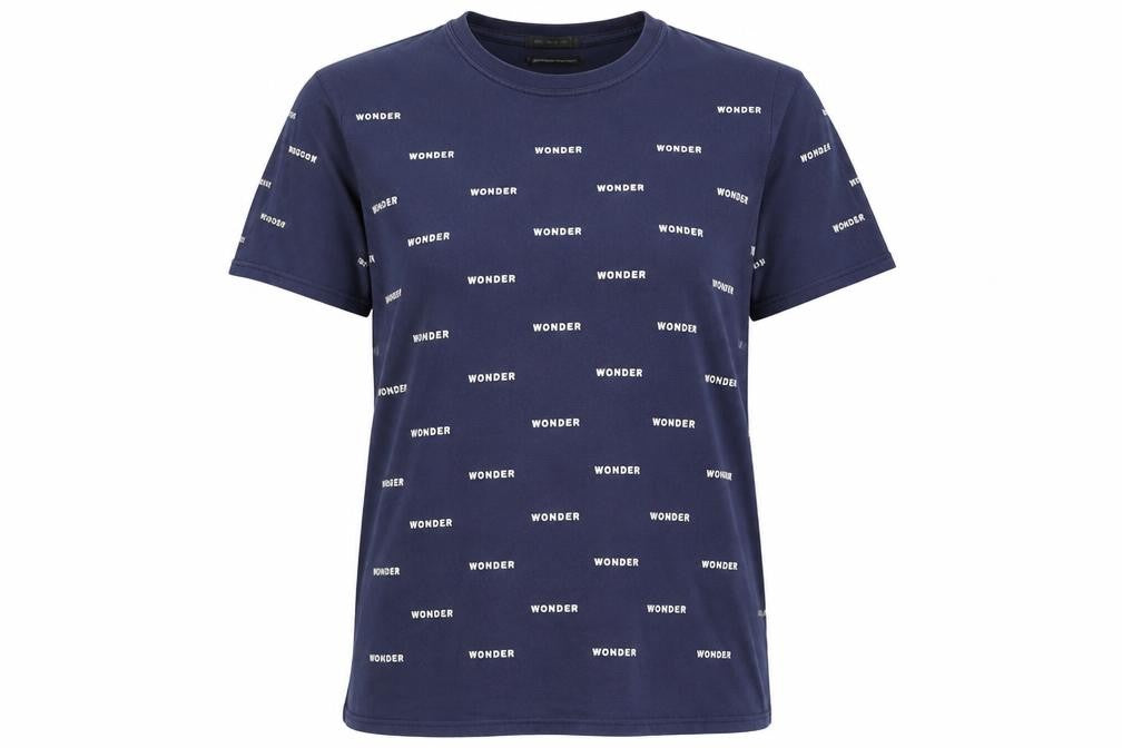 Front view of Urban Outfitter women’s blue basic t-shirt, size L