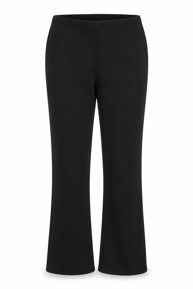 Front view of Preworn women’s black trousers, size UK 10, 26-inch leg