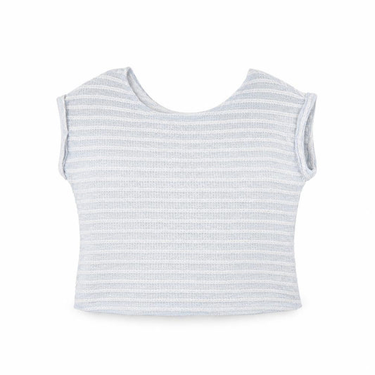 Front view of New Look women’s grey cropped blouse, size UK 12