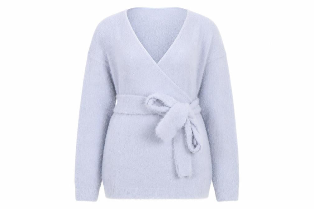 Front view of Boohoo women’s blue jumper, size M