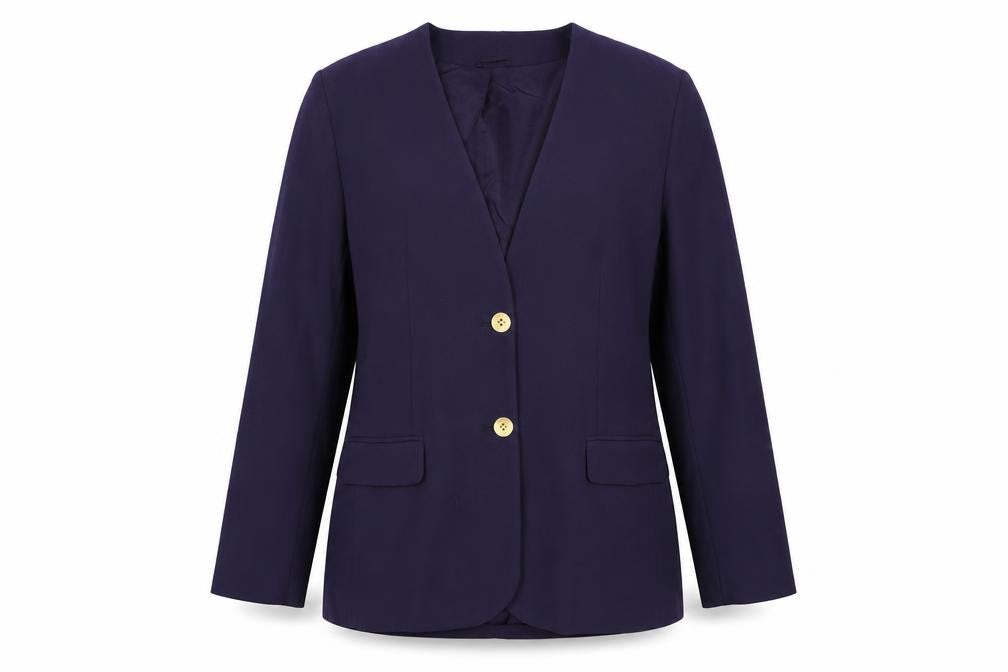 Front view of First Avenue women’s purple jacket blazer, size UK 14