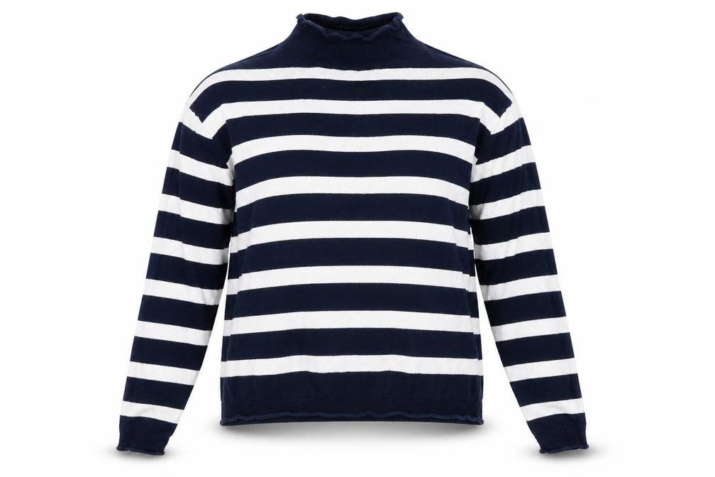 Front view of ESMARA women’s blue striped jumper, size S
