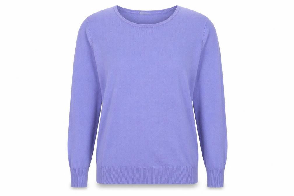 Front view of Marks & Spencer women’s blue jumper, size UK 14