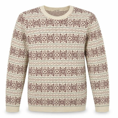 Topman Mens Beige Geometric Knit Pullover Sweatshirt Size S