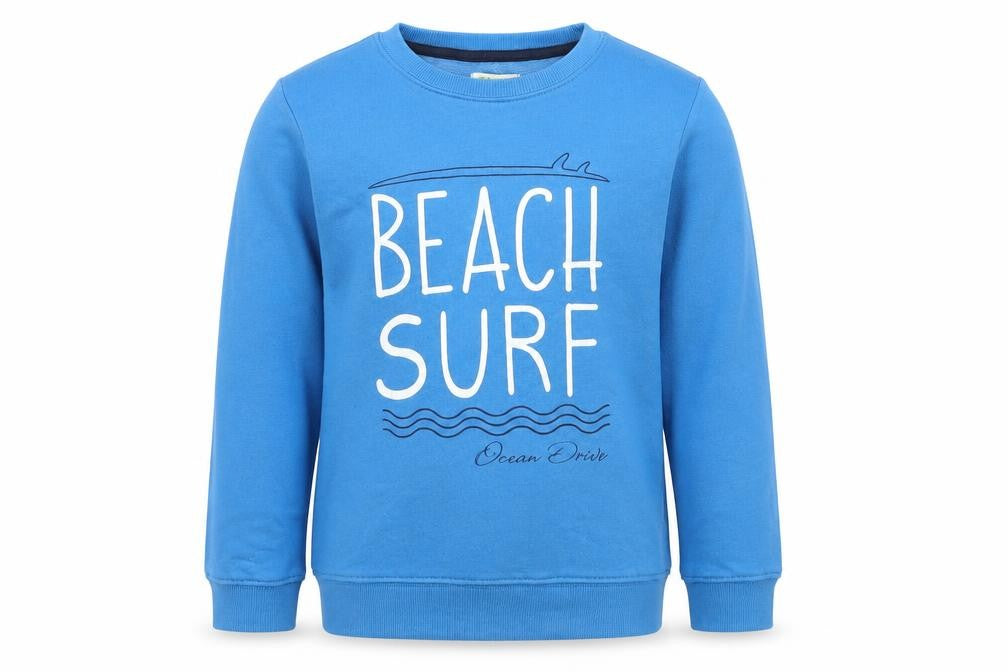 Front view of Vertbaudet girls’ blue jumper, size 8, years