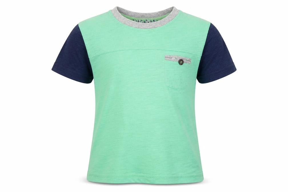 Front view of B&Q Kids boys’ green jersey basic t-shirt, size 6, years