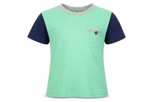 Front view of B&Q Kids boys’ green jersey basic t-shirt, size 6, years
