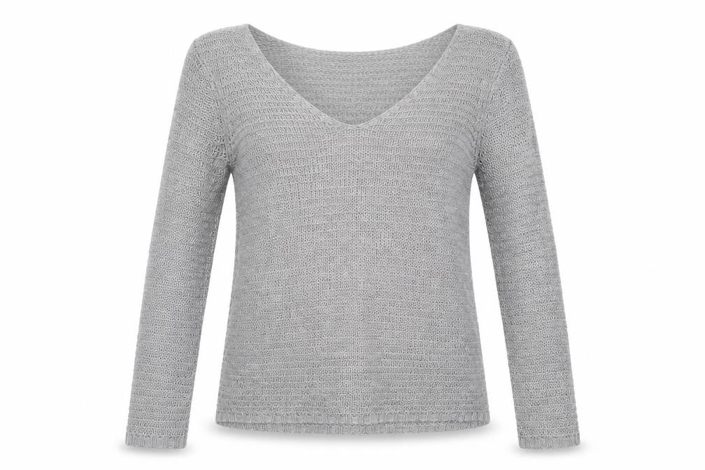 Front view of H&M women’s grey jumper, size S