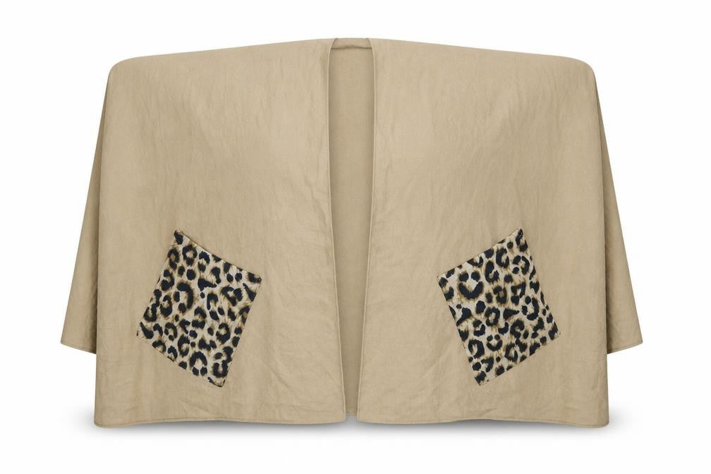 Front view of Avon women’s brown animal print jacket poncho one size