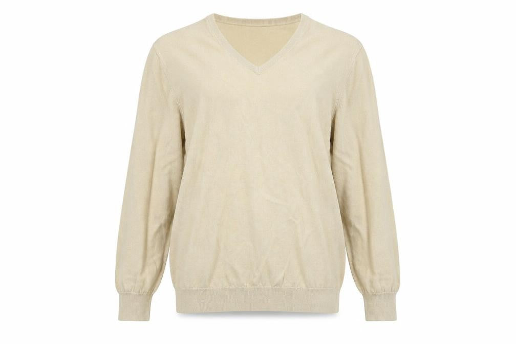 Front view of Country Collection women’s beige knit jumper, size UK 16