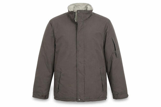 Front view of Primark men’s grey overcoat coat, size M