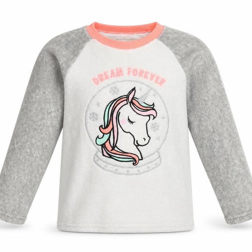 Primark Girls Multicoloured Solid Fleece Top Pyjama Top Size 10-11 Years  - Unicorn